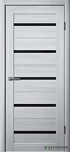 206 Ясень пепельный ПВХ 800х2000мм ЧЕРНОЕ стекло. Полотно дверное LaStella FlyDoors