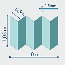 1,5мм ЗЕЛЕНАЯ 1050ммх500мм /0.525 (10,5м2/20шт). Подложка-гармошка под SPC, WPC, LVT. Solid