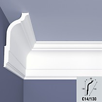 С14/130 130х60х2000мм Плинтус потолочный экструзия, загрунтованный BelloDeco (25)