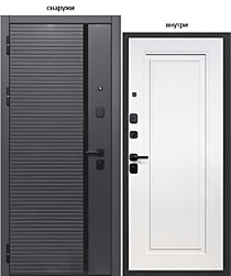 10см 2МДФ Букле графит Эмалит Белый 960L (левая). Входная дверь Е-Трейд