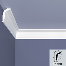 С12/50 30х50х2000мм Плинтус потолочный экструзия, загрунтованный BelloDeco (110)