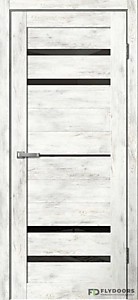 B03 Ель Альпийская ПВХ 800х2000мм ЧЕРНОЕ стекло. Полотно BARN Flydoors