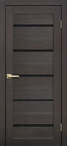 L26 Венге 3D 900х2000мм ЧЕРНОЕ стекло. Полотно дверное Микрофлекс СибирьПрофиль