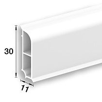 Белый - Плинтус 3м для столешниц 30мм ДЮРА. ИДЕАЛ (20)