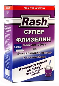 СУПЕР ФЛИЗЕЛИН 70м2, 330гр. Клей для обоев на флизелиновой основе и стеклообоев RASH (12)