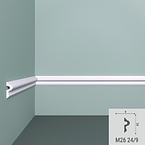 М26 24х9х2000мм Молдинг ударопрочный, загрунтованный под покраску. BelloDeco (70)