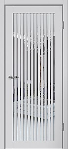 С07 Серебристый эмалит 600х2000мм. Полотно ЗЕРКАЛО Классик Flydoors