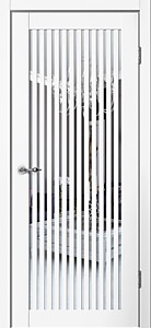 С07 Белый эмалит 600х2000мм. Полотно ЗЕРКАЛО Классик Flydoors