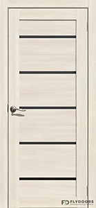 206 Ясень снежный ПВХ 600х2000мм ЧЕРНОЕ стекло. Полотно дверное LaStella FlyDoors