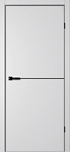 FN32 Серебристый эмалит 800х2000мм магнитный замок, кромка AБC черн. Полотно Фьюжн FLYDOORS
