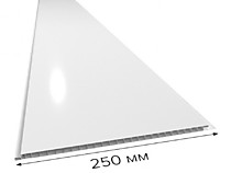 Белый глянец 250мм 3м. Панель ПВХ односекционная потолочная. IDEAL Ламини (10)