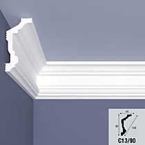 С13/90 90х45х2000мм Плинтус потолочный экструзия, загрунтованный BelloDeco (32)