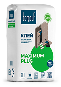 Maximum Plus 25кг. Клей для сложных оснований и крупноформатной плитки. Bergauf