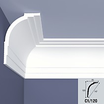 С1/120 85х120х2000мм Плинтус потолочный экструзия, загрунтованный BelloDeco (22)