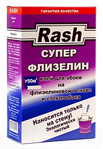 СУПЕР ФЛИЗЕЛИН 50м2, 220гр. Клей для обоев на флизелиновой основе и стеклообоев RASH (15)