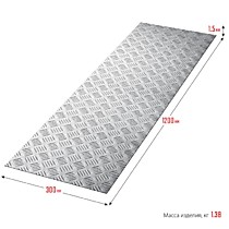 Квинтет 300х1200х1.5мм. Алюминиевый рифленый лист. ЗУБР Профессионал