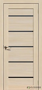 206 Ясень латте ПВХ 800х2000мм ЧЕРНОЕ стекло. Полотно дверное LaStella FlyDoors