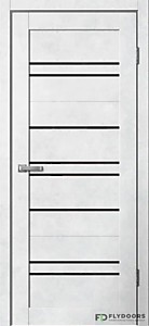 B02 Бетон Светлый ПВХ 800х2000мм ЧЕРНОЕ стекло. Полотно BARN Flydoors