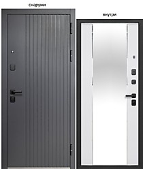 ТАЙГА 9см 2МДФ ЗЕРКАЛО 860R (правая). Дверь входная Е-Трейд