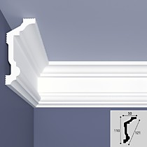 С2/110 110х50х2000мм Плинтус потолочный экструзия, загрунтованный BelloDeco (21)