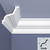С16/85 85х85х2000мм Плинтус потолочный экструзия, загрунтованный BelloDeco (35)