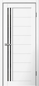 В05 Белый эмалит 800х2000мм ЧЕРНОЕ стекло. Полотно дверное ПВХ BARN Flydoors