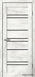 B02 Ель Альпийская ПВХ 800х2000мм ЧЕРНОЕ стекло. Полотно BARN Flydoors