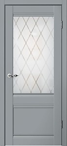 С01 Серый эмалит 600х2000мм. Полотно ОСТЕКЛЕННОЕ Классик Flydoors