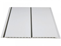 Белый глянец СЕРЕБРО 250мм 3м. Панель ПВХ 2х-секционная потолочная. IDEAL Ламини (10)