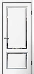 Е02 Белый эмалит 900х2000мм. Полотно ЗЕРКАЛО Эстетик FLYDOORS